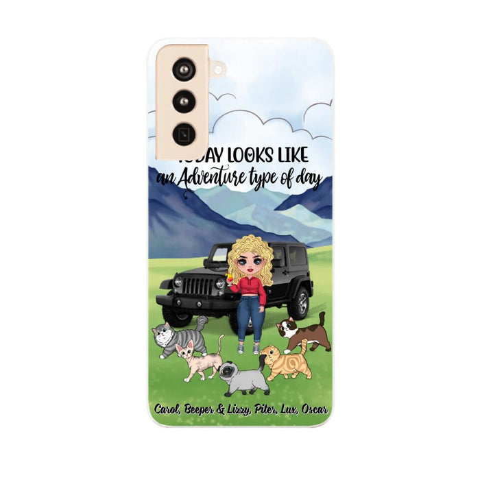 An Adventure Type Of Day - Personalized Phone Case For Her, Cat Lovers, Chibi