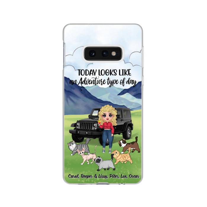 An Adventure Type Of Day - Personalized Phone Case For Her, Cat Lovers, Chibi