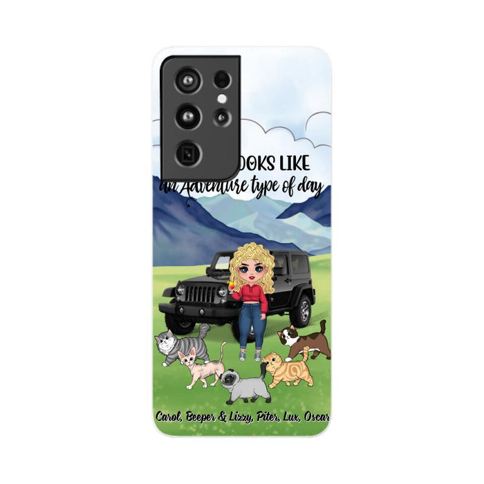 An Adventure Type Of Day - Personalized Phone Case For Her, Cat Lovers, Chibi