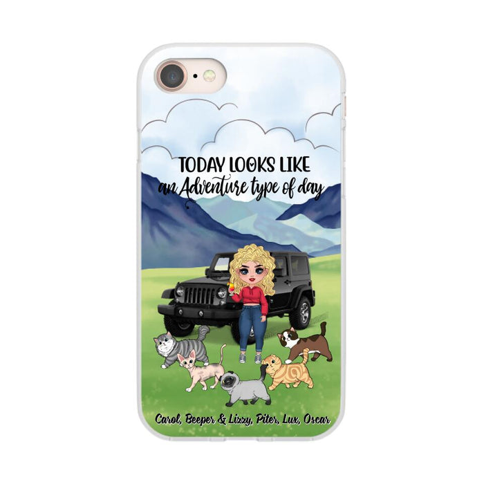 An Adventure Type Of Day - Personalized Phone Case For Her, Cat Lovers, Chibi