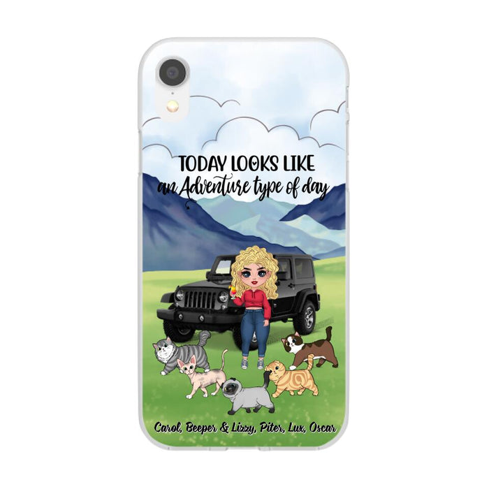 An Adventure Type Of Day - Personalized Phone Case For Her, Cat Lovers, Chibi