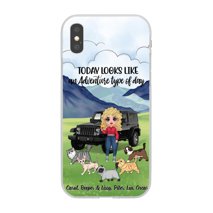 An Adventure Type Of Day - Personalized Phone Case For Her, Cat Lovers, Chibi