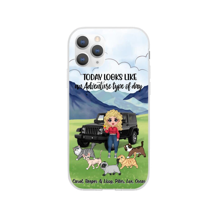 An Adventure Type Of Day - Personalized Phone Case For Her, Cat Lovers, Chibi