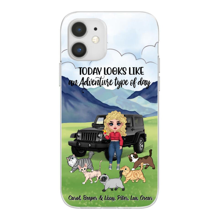 An Adventure Type Of Day - Personalized Phone Case For Her, Cat Lovers, Chibi