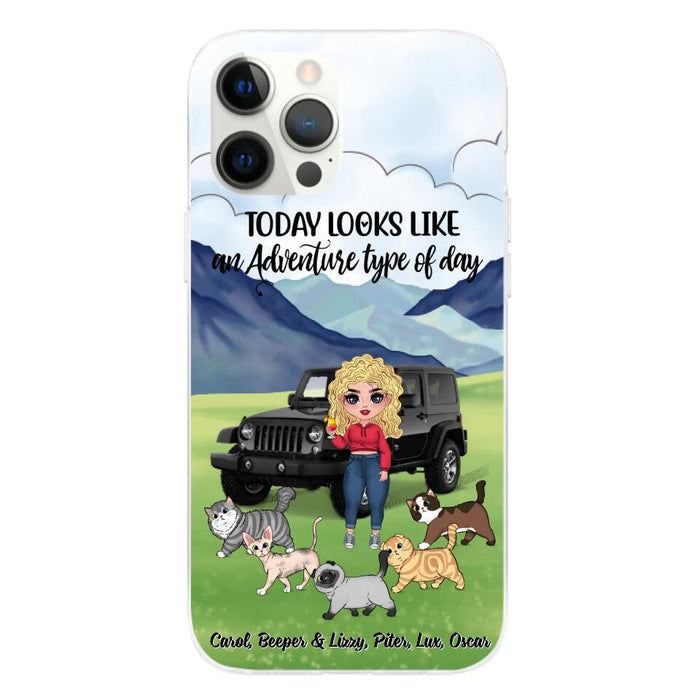 An Adventure Type Of Day - Personalized Phone Case For Her, Cat Lovers, Chibi