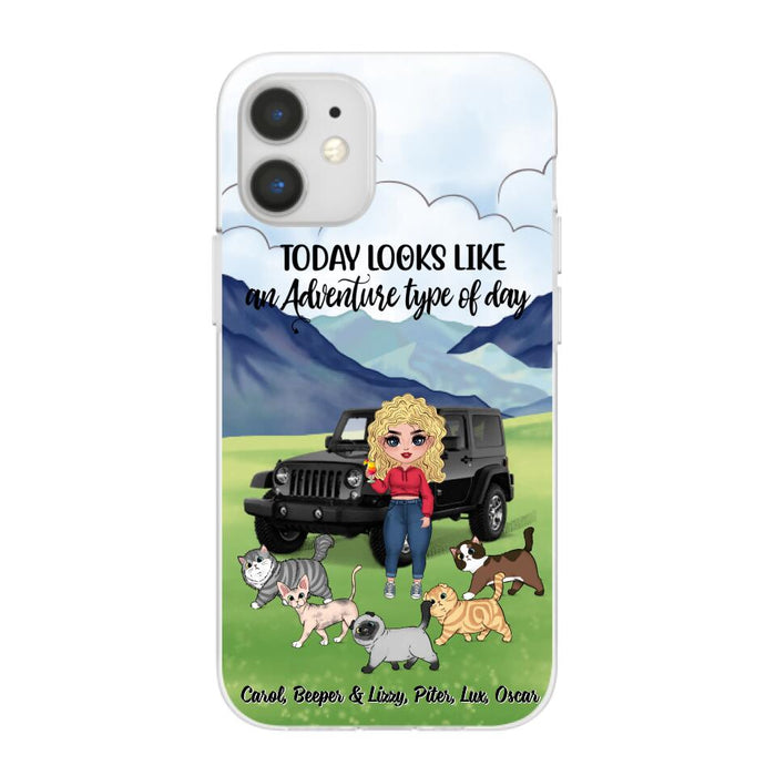 An Adventure Type Of Day - Personalized Phone Case For Her, Cat Lovers, Chibi