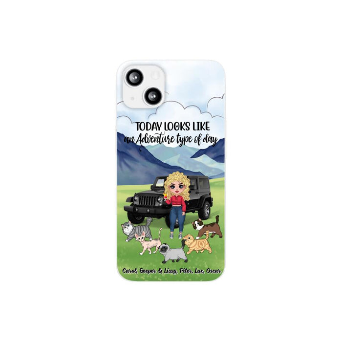 An Adventure Type Of Day - Personalized Phone Case For Her, Cat Lovers, Chibi