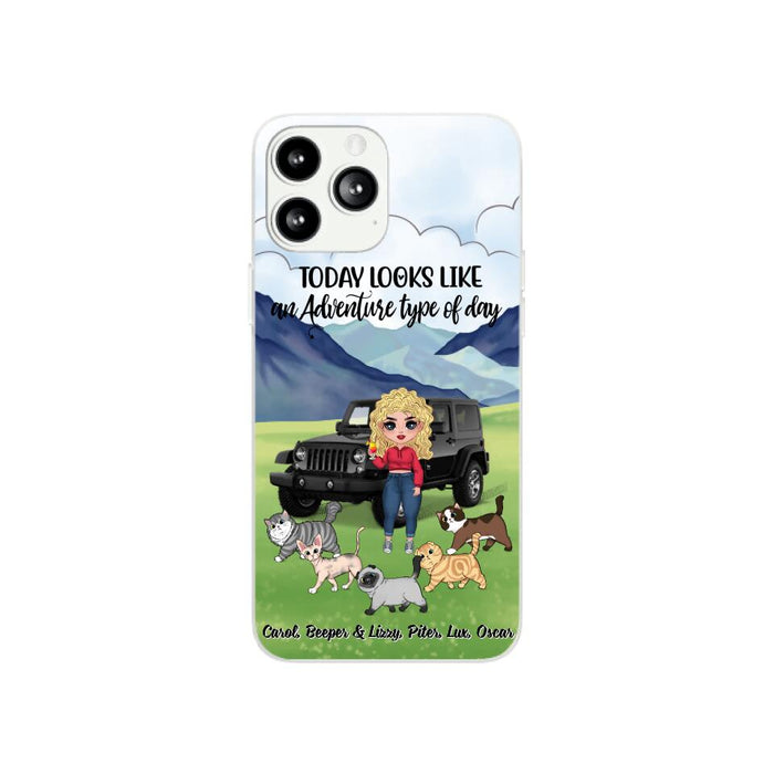 An Adventure Type Of Day - Personalized Phone Case For Her, Cat Lovers, Chibi