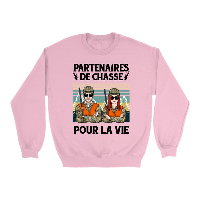 Partenaires De Chasse Pour La Vie - Personalized Shirt For Couples, Him, Her, Hunting