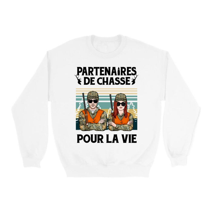 Partenaires De Chasse Pour La Vie - Personalized Shirt For Couples, Him, Her, Hunting