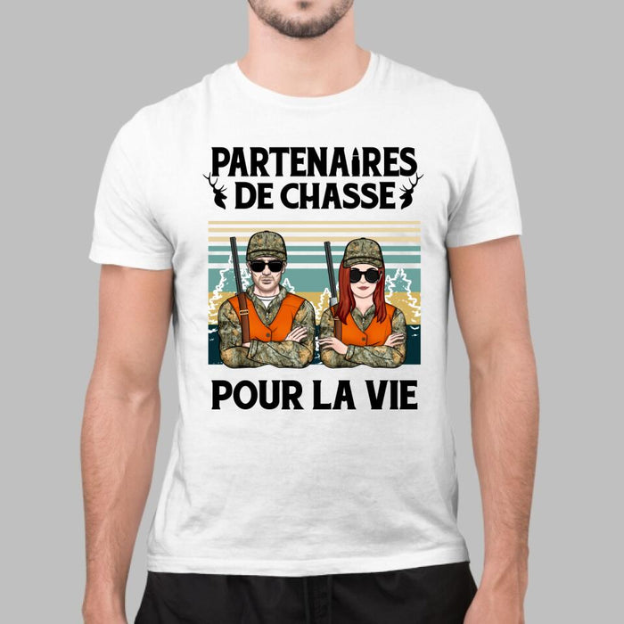 Partenaires De Chasse Pour La Vie - Personalized Shirt For Couples, Him, Her, Hunting