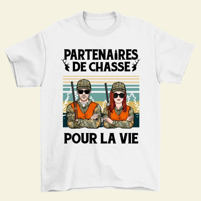 Partenaires De Chasse Pour La Vie - Personalized Shirt For Couples, Him, Her, Hunting