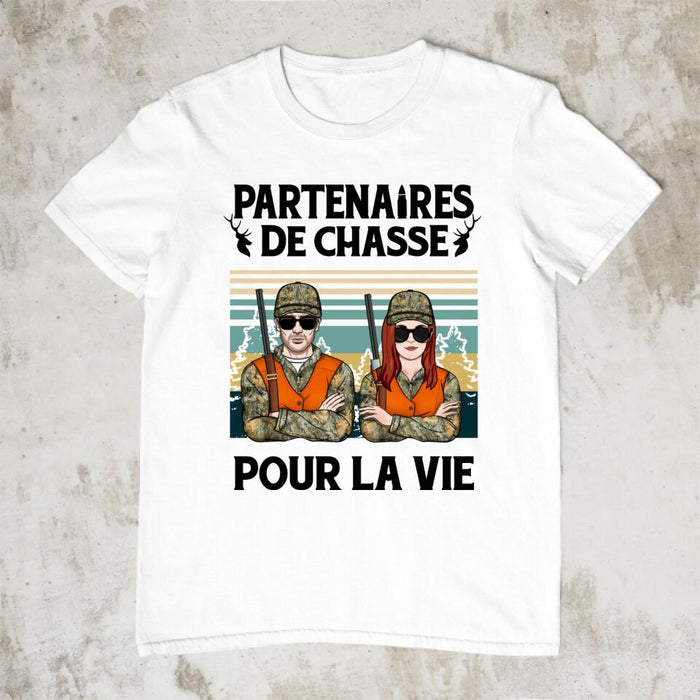 Partenaires De Chasse Pour La Vie - Personalized Shirt For Couples, Him, Her, Hunting