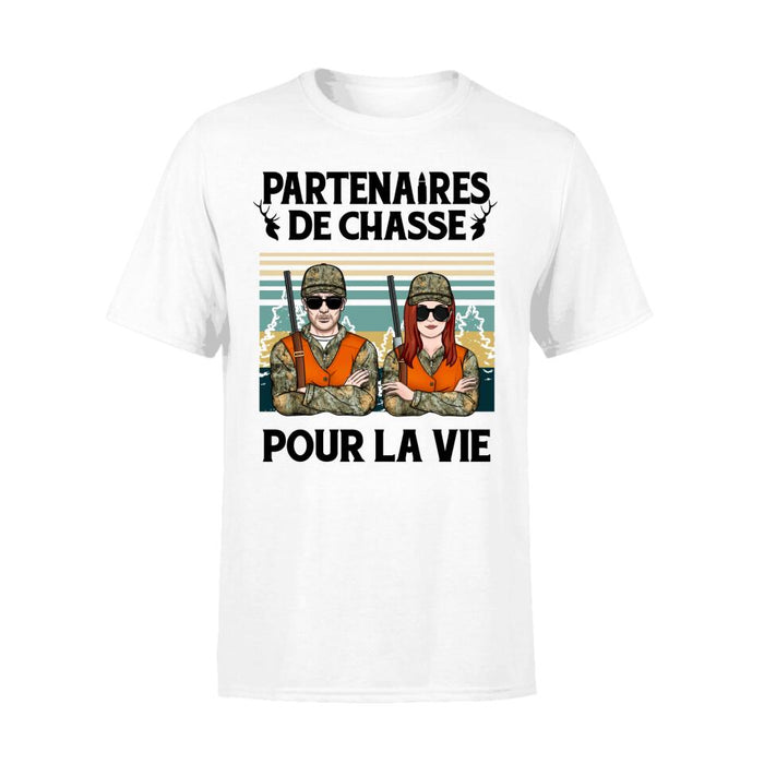 Partenaires De Chasse Pour La Vie - Personalized Shirt For Couples, Him, Her, Hunting