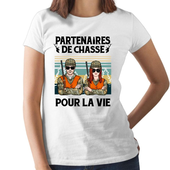 Partenaires De Chasse Pour La Vie - Personalized Shirt For Couples, Him, Her, Hunting