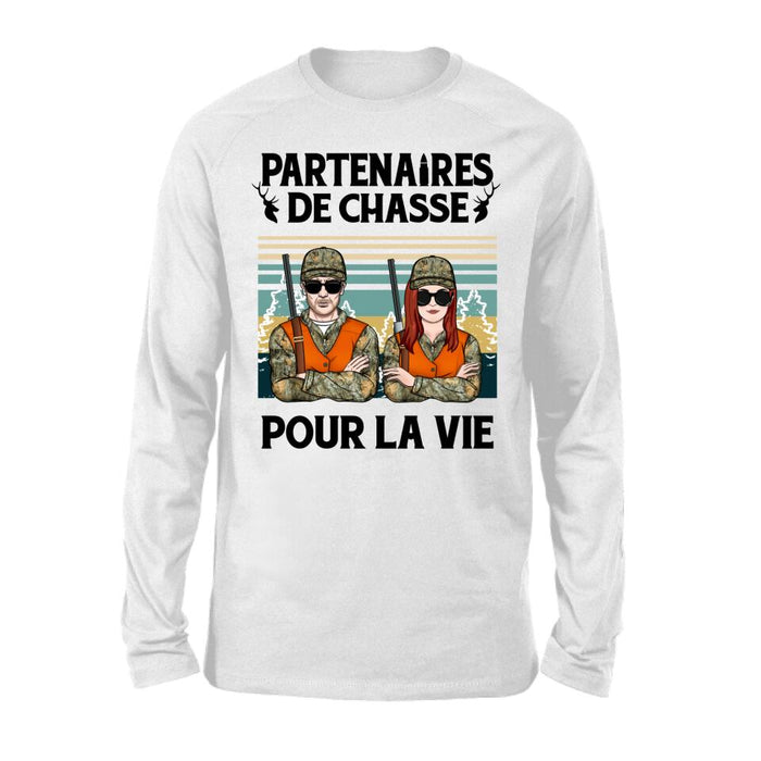 Partenaires De Chasse Pour La Vie - Personalized Shirt For Couples, Him, Her, Hunting