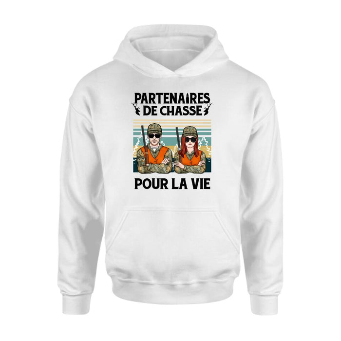 Partenaires De Chasse Pour La Vie - Personalized Shirt For Couples, Him, Her, Hunting