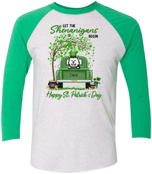 Let The Shenanigans Begin - Personalized Shirt Dog Lovers, Cat Lovers, St. Patrick's Day