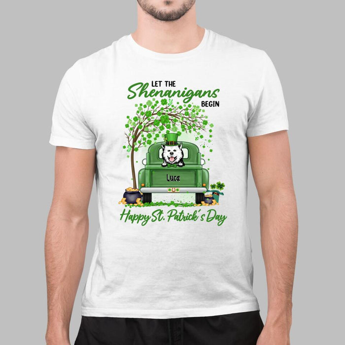 Let The Shenanigans Begin - Personalized Shirt Dog Lovers, Cat Lovers, St. Patrick's Day