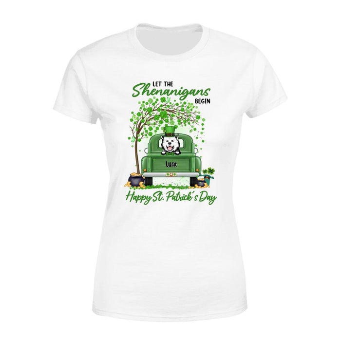 Let The Shenanigans Begin - Personalized Shirt Dog Lovers, Cat Lovers, St. Patrick's Day