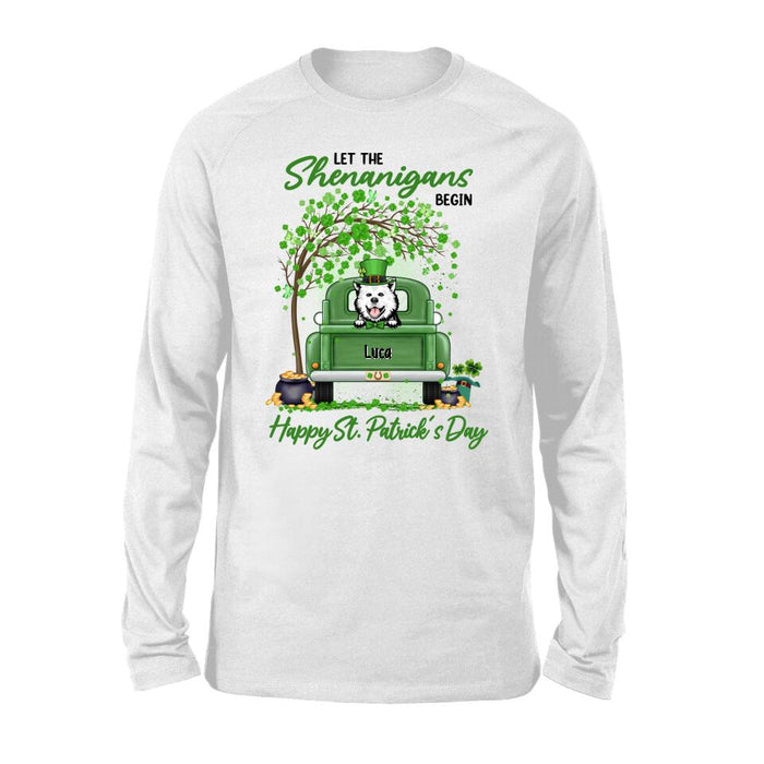 Let The Shenanigans Begin - Personalized Shirt Dog Lovers, Cat Lovers, St. Patrick's Day