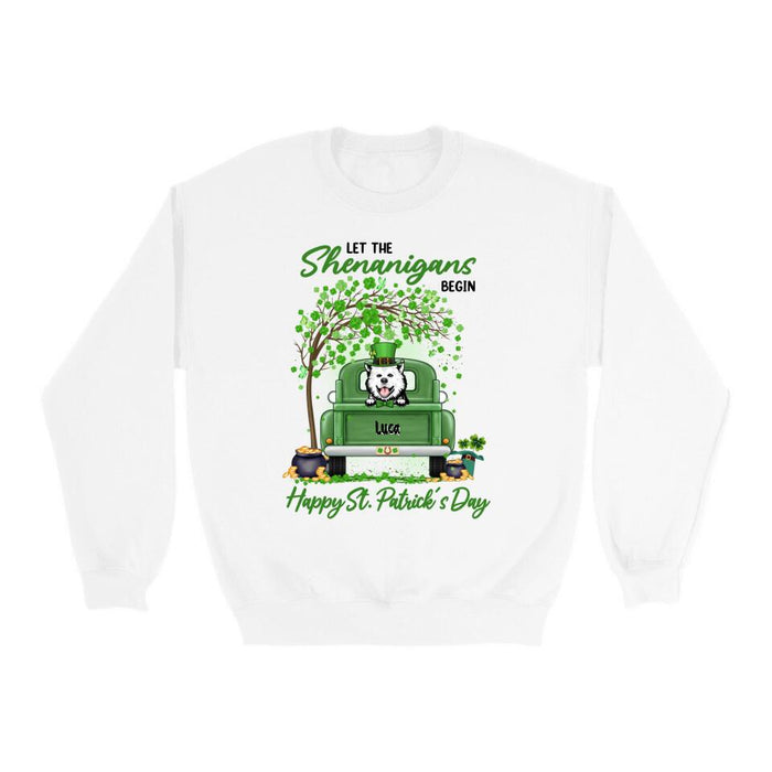 Let The Shenanigans Begin - Personalized Shirt Dog Lovers, Cat Lovers, St. Patrick's Day