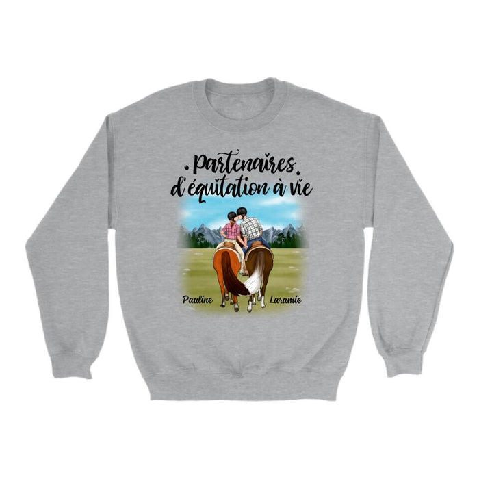 Partenaires D'équitation À Vie - Personalized Shirt For Couples, Him, Her, Horse Lovers