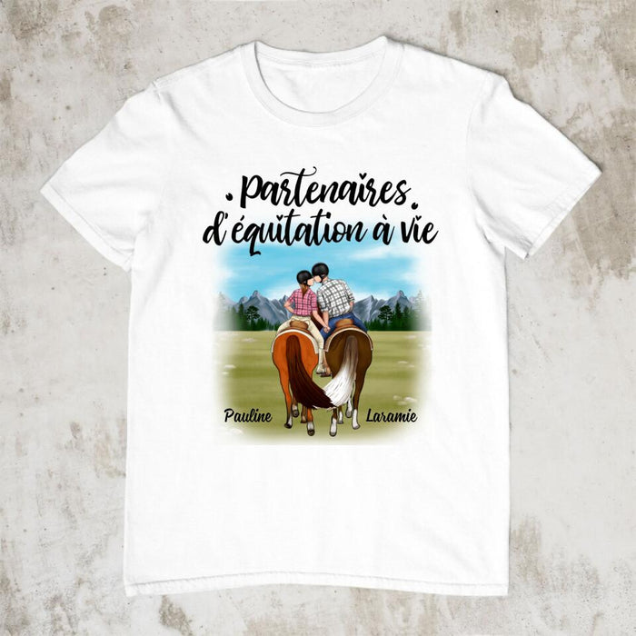 Partenaires D'équitation À Vie - Personalized Shirt For Couples, Him, Her, Horse Lovers