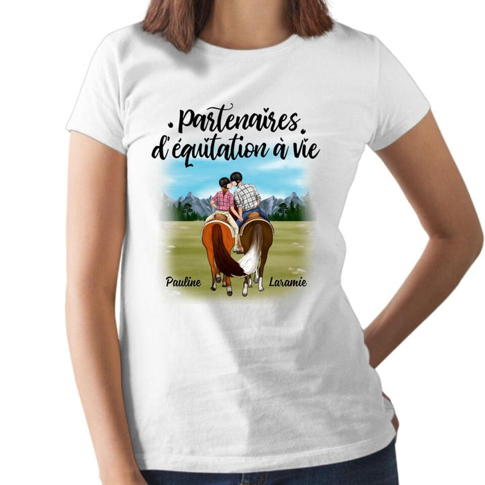 Partenaires D'équitation À Vie - Personalized Shirt For Couples, Him, Her, Horse Lovers