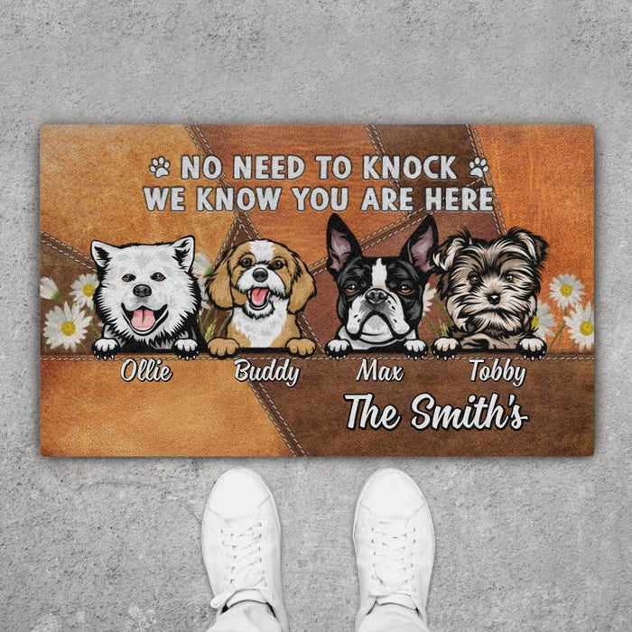 No Need to Knock, We Know You Are Here - Dog Personalized Gifts Custom Doormat for Dog Mom