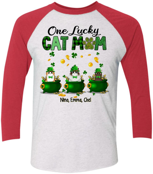 Lucky Cats - Personalized Gifts for Cat Custom Cat Mom Shirt, Cat Lover