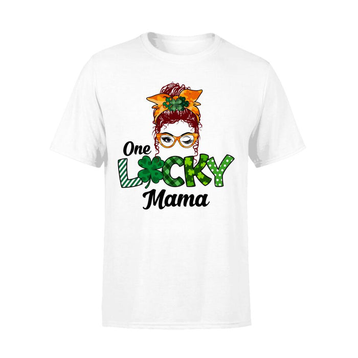 One Lucky Mama - Personalized Gifts Custom Shirt for Mom