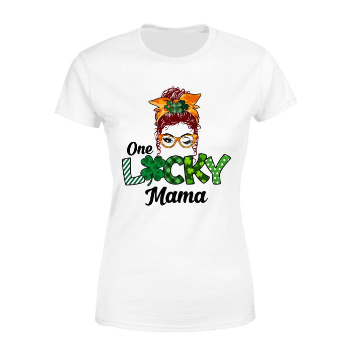 One Lucky Mama - Personalized Gifts Custom Shirt for Mom