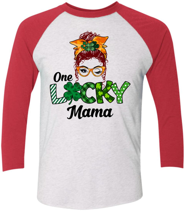 One Lucky Mama - Personalized Gifts Custom Shirt for Mom