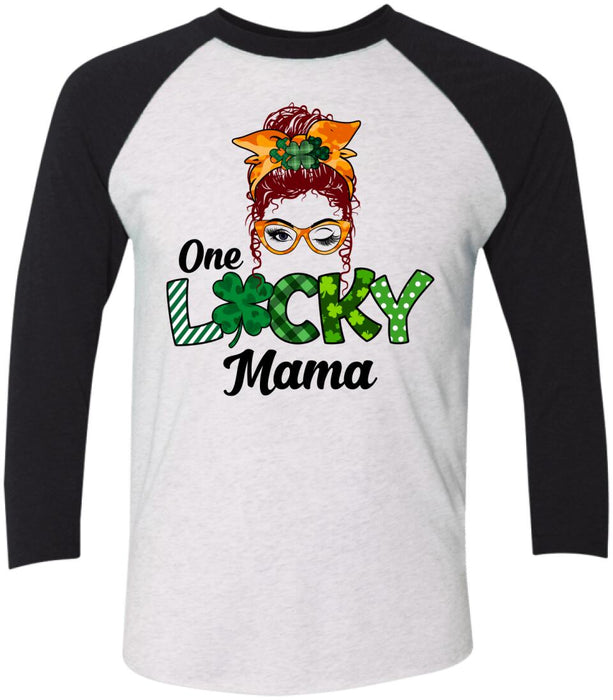 One Lucky Mama - Personalized Gifts Custom Shirt for Mom