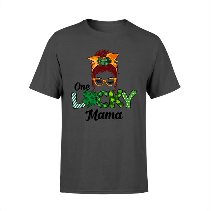 One Lucky Mama - Personalized Gifts Custom Shirt for Mom