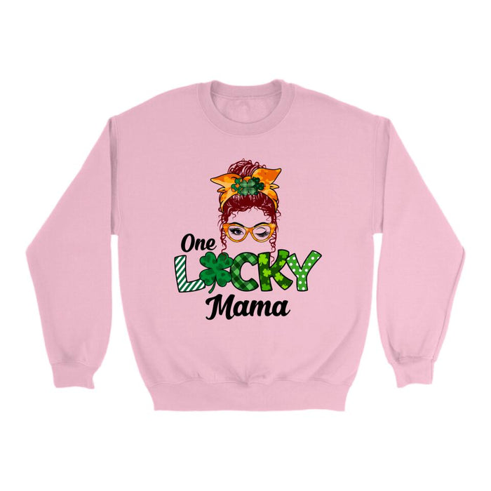 One Lucky Mama - Personalized Gifts Custom Shirt for Mom