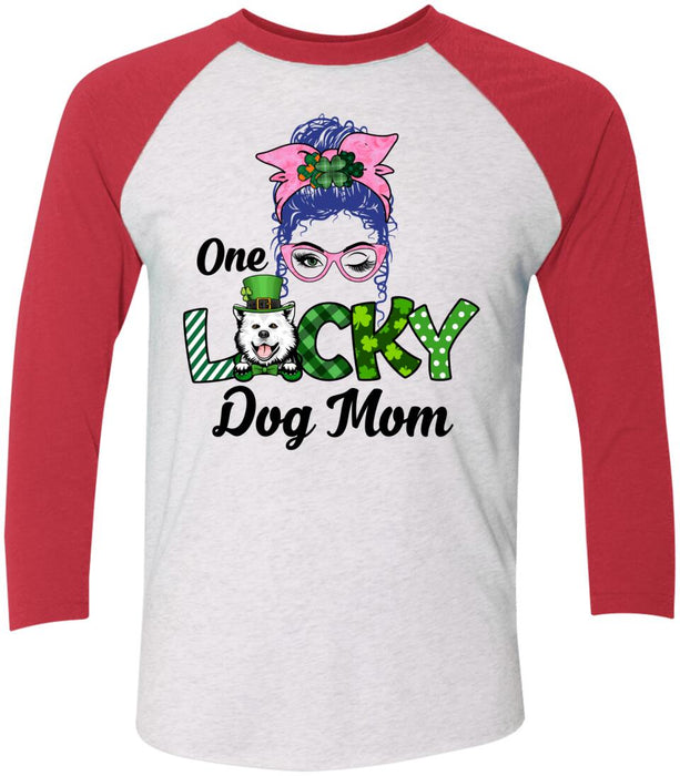 One Lucky Dog Mom - Personalized Gifts Custom Dog Shirt for Dog Mom, Dog Lovers