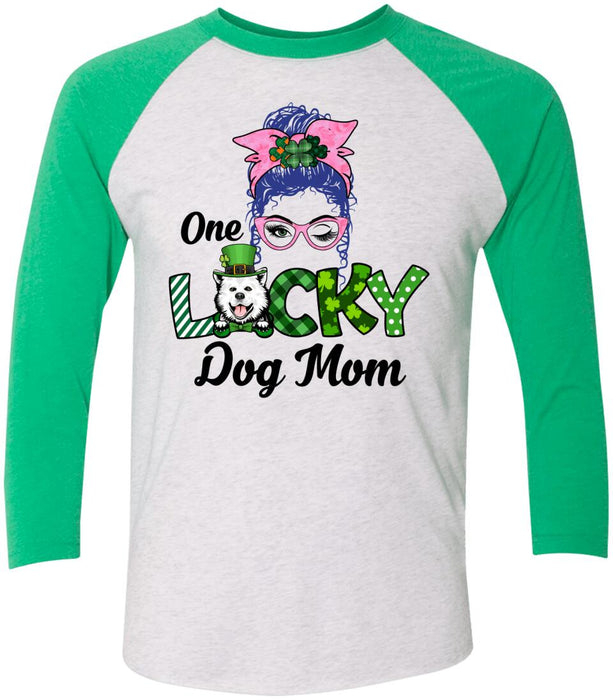 One Lucky Dog Mom - Personalized Gifts Custom Dog Shirt for Dog Mom, Dog Lovers