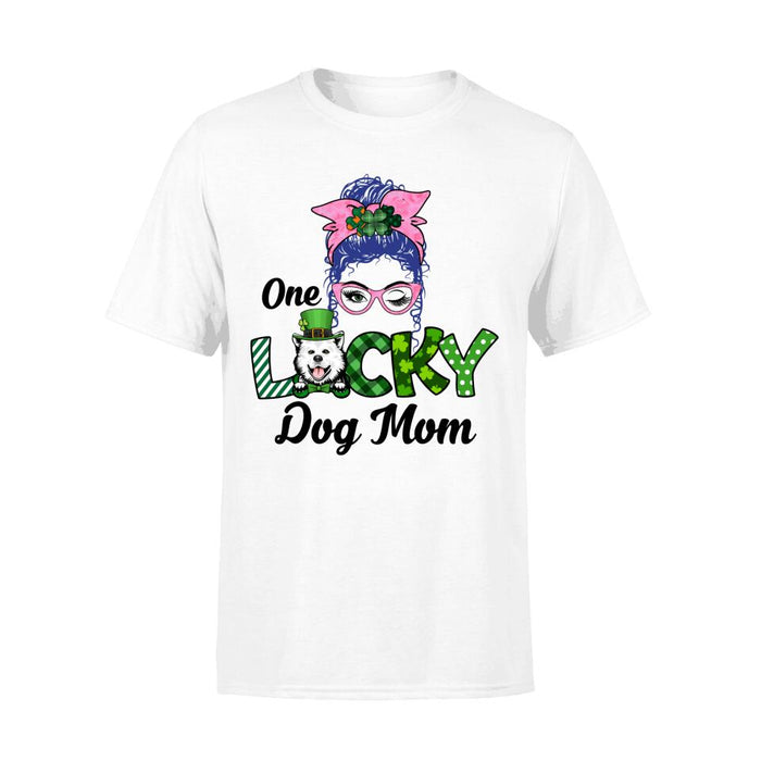 One Lucky Dog Mom - Personalized Gifts Custom Dog Shirt for Dog Mom, Dog Lovers