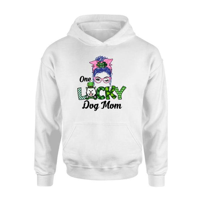 One Lucky Dog Mom - Personalized Gifts Custom Dog Shirt for Dog Mom, Dog Lovers