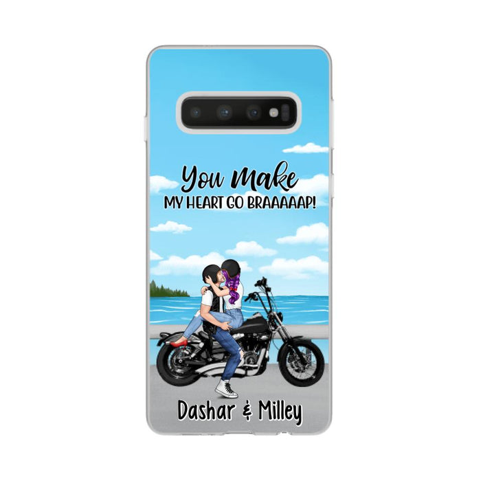 Kissing Motorcycle Couple - Personalized Phone Case For Him, For Her, Motorcycle Lovers