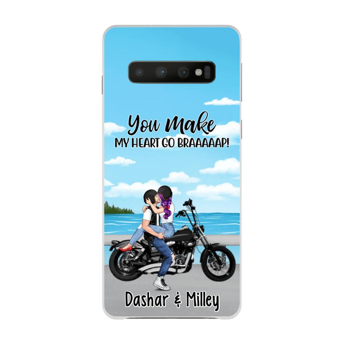 Kissing Motorcycle Couple - Personalized Phone Case For Him, For Her, Motorcycle Lovers