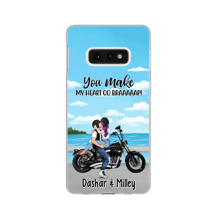 Kissing Motorcycle Couple - Personalized Phone Case For Him, For Her, Motorcycle Lovers