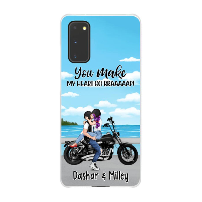 Kissing Motorcycle Couple - Personalized Phone Case For Him, For Her, Motorcycle Lovers