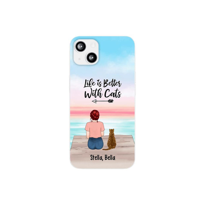 Life Is Better with Cats - Personalized Gifts for Cat - Custom Cat Mom Phone Case