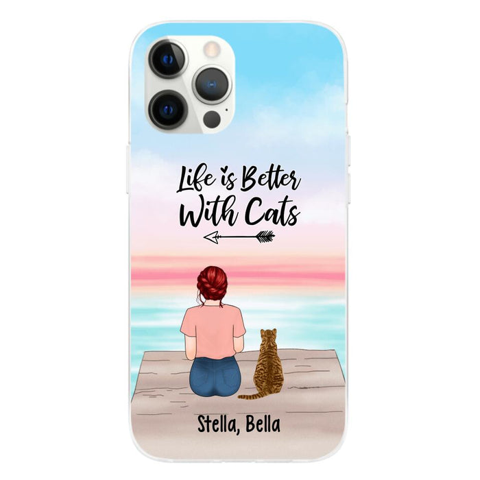 Life Is Better with Cats - Personalized Gifts for Cat - Custom Cat Mom Phone Case