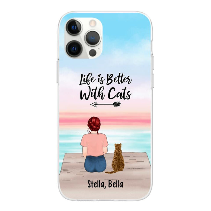 Life Is Better with Cats - Personalized Gifts for Cat - Custom Cat Mom Phone Case