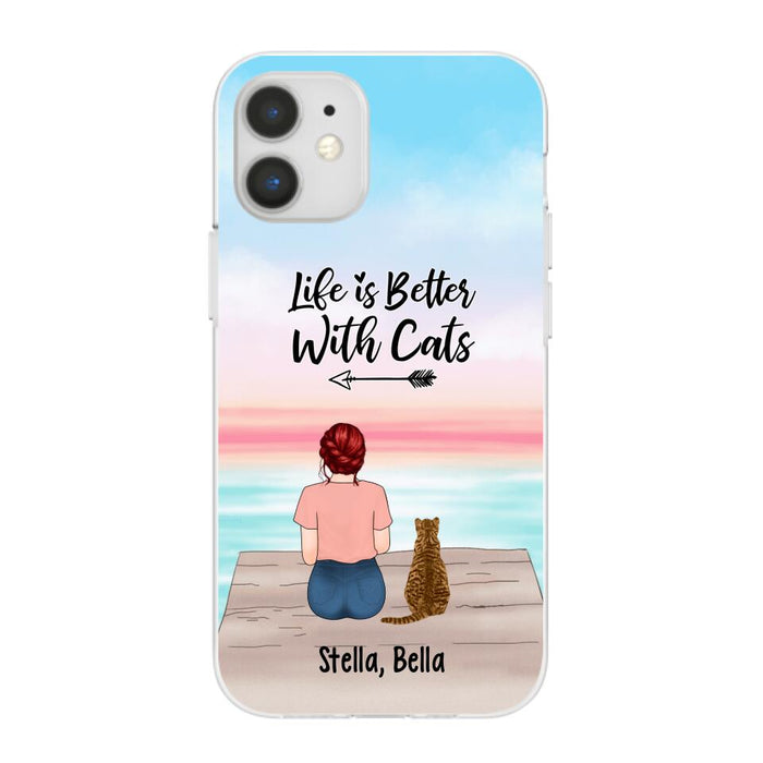 Life Is Better with Cats - Personalized Gifts for Cat - Custom Cat Mom Phone Case