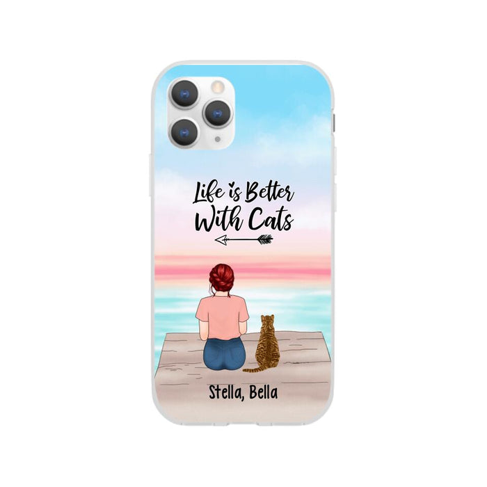 Life Is Better with Cats - Personalized Gifts for Cat - Custom Cat Mom Phone Case